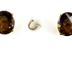 Boucles d'oreilles en quartz fumé plaquées or